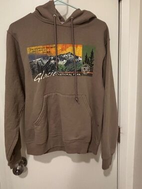 Glacier National Park Brown Hooded Sweatshirt